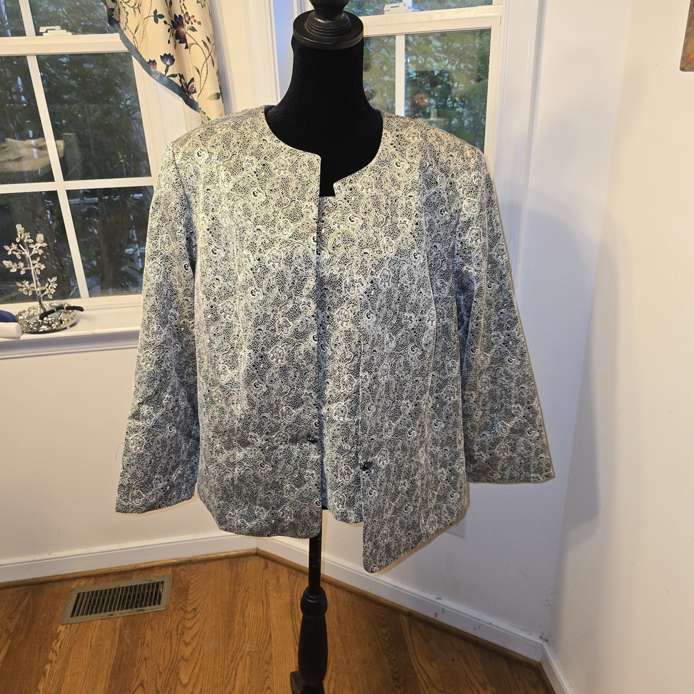 Positive Attitude Women's 2PC Jacket Top Set Size 20 Paisley Pattern